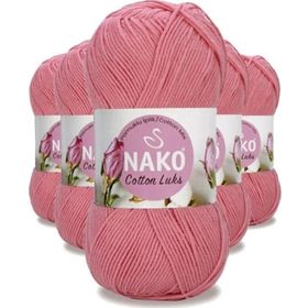 Nako 97551 Gül Pembe 5 Adet Cotton Lüks Yelek Tunik Kazak Bluz Hırka İpi Yünü