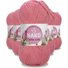 Nako 97551 Gül Pembe 5 Adet Cotton Lüks Yelek Tunik Kazak Bluz Hırka İpi Yünü