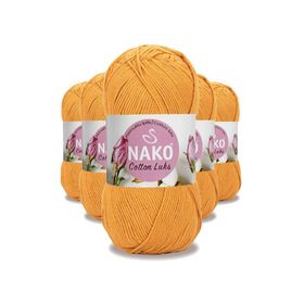Nako 97553 Koyu Sarı 5 Adet Cotton Lüks Yelek Tunik Kazak Bluz Hırka İpi Yünü