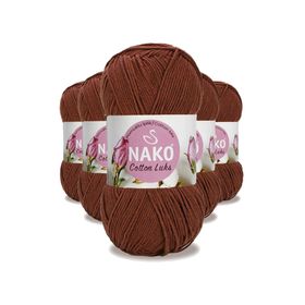 Nako 97556 Kızıl Kahve 5 Adet Cotton Lüks Yelek Tunik Kazak Bluz Hırka İpi Yünü