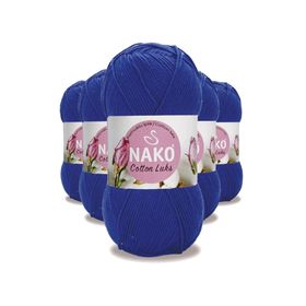 Nako 97561 Saks Mavi 5 Adet Cotton Lüks Yelek Tunik Kazak Bluz Hırka İpi Yünü
