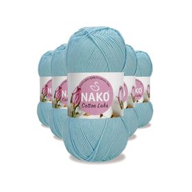 Nako 97564 Buz Mavi 5 Adet Cotton Lüks Yelek Tunik Kazak Bluz Hırka İpi Yünü