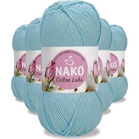 Nako 97564 Buz Mavi 5 Adet Cotton Lüks Yelek Tunik Kazak Bluz Hırka İpi Yünü