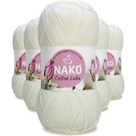 Nako 97570 5 Adet Süt Beyaz Cotton Lüks Yelek Tunik Kazak Bluz Hırka İpi Yünü