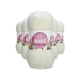 Nako 97570 5 Adet Süt Beyaz Cotton Lüks Yelek Tunik Kazak Bluz Hırka İpi Yünü