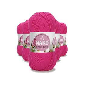 Nako 97572 Fuşya 5 Adet Cotton Lüks Yelek Tunik Kazak Bluz Hırka İpi Yünü