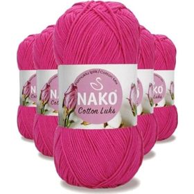 Nako 97572 Fuşya 5 Adet Cotton Lüks Yelek Tunik Kazak Bluz Hırka İpi Yünü