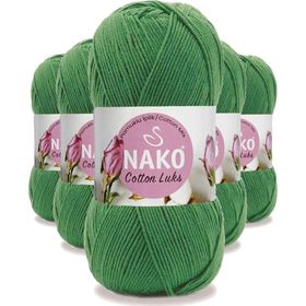Nako 97576 5 Adet Yeşil Cotton Lüks Yelek Tunik Kazak Bluz Hırka İpi Yünü