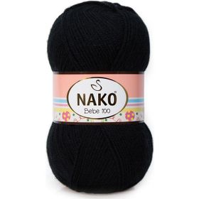 Nako Angora Lüks 217 Siyah El Örgü İpi