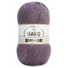 Nako Angora Lüks Simli 11598 Mürdüm El Örgü İpi