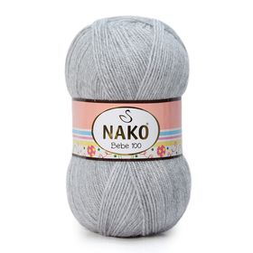 Nako Bebe 100 195 Açık Gri Melanj El Örgü İpi