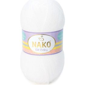 Nako Elit Baby 208 White El Örgü İpi