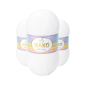 Nako Elit Baby 208 White El Örgü İpi