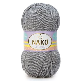 Nako Elit Baby 21353 Gri Beyaz Muline El Örgü İpi