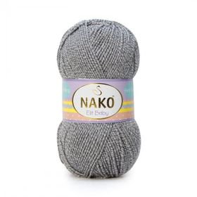 Nako Elit Baby 21353 Gri Beyaz Muline El Örgü İpi