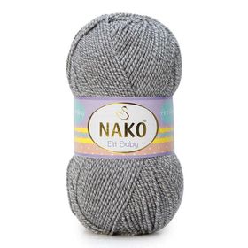 Nako Elit Baby 21353 Gri Beyaz Muline El Örgü İpi