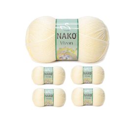 Nako No: 256 Vizon Premium Akrilik 5 Adet Krem El Örgü İpi Yünü