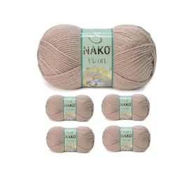 Nako No: 257 Vizon Premium Akrilik 5 Adet Sütlü Kahve El Örgü İpi Yünü