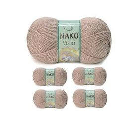 Nako No: 257 Vizon Premium Akrilik 5 Adet Sütlü Kahve El Örgü İpi Yünü