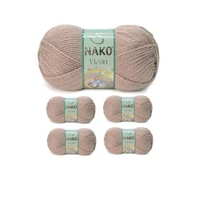 Nako No: 257 Vizon Premium Akrilik 5 Adet Sütlü Kahve El Örgü İpi Yünü