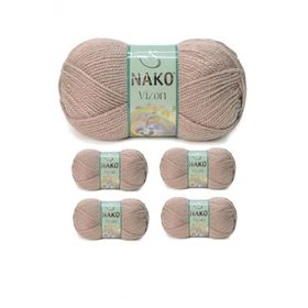 Nako No: 257 Vizon Premium Akrilik 5 Adet Sütlü Kahve El Örgü İpi Yünü