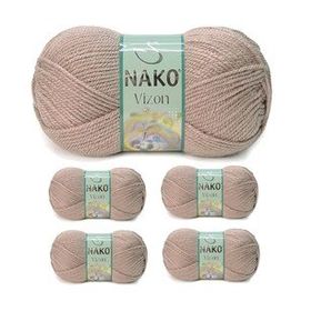 Nako No: 257 Vizon Premium Akrilik 5 Adet Sütlü Kahve El Örgü İpi Yünü