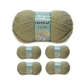 Nako No: 268 Vizon Premium Akrilik 5 Adet Asker Yeşil El Örgü İpi Yünü