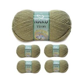 Nako No: 268 Vizon Premium Akrilik 5 Adet Asker Yeşil El Örgü İpi Yünü