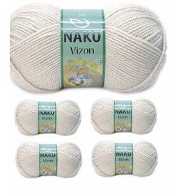Nako No: 6383 Vizon Premium Akrilik 5 Adet Mantar Beji El Örgü İpi Yünü