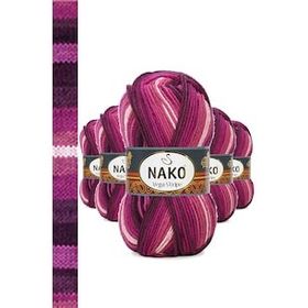 Nako No: 82413 Vega Stripe Premium Akrilik 5 Adet El Örgü İpi Yünü