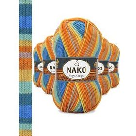 Nako No: 82421 5 Adet Vega Stripe Premium Akrilik El Örgü İpi Yünü