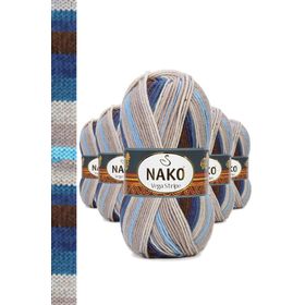 Nako No: 82422 5 Adet Vega Stripe Premium Akrilik El Örgü İpi Yünü