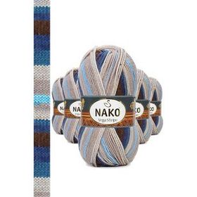 Nako No: 82422 5 Adet Vega Stripe Premium Akrilik El Örgü İpi Yünü