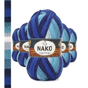 Nako No: 82423 Vega Stripe Premium Akrilik 5 Adet El Örgü İpi Yünü