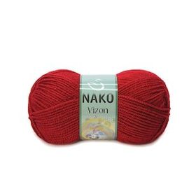 Nako Renk No:1175 Koyu Kırmızı 5 Adet Vizon Premium Akrilik El Örgü İpi Yünü