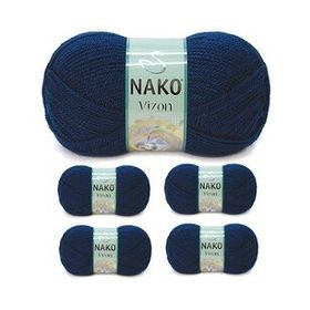 Nako Renk No:148 Lacivert 5 Adet Vizon Premium Akrilik El Örgü İpi Yünü