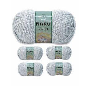Nako Renk No:195 Açık Gri Melanj 5 Adet Vizon Premium Akrilik El Örgü İpi Yünü