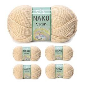 Nako Renk No:219 Deve Tüyü 5 Adet Vizon Premium Akrilik El Örgü İpi Yünü