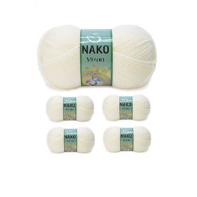 Nako Renk No:23403 Eski Dantel 5 Adet Vizon Premium Akrilik El Örgü İpi Yünü