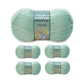 Nako Renk No:292 Çağla Yeşil 5 Adet Vizon Premium Akrilik El Örgü İpi Yünü