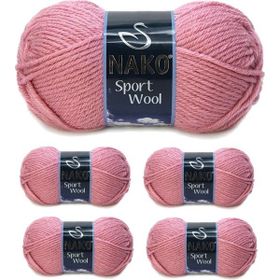 Nako Sport Wool 2276 Gül 5 Adet El Örgü İpi