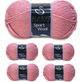 Nako Sport Wool 2276 Gül 5 Adet El Örgü İpi
