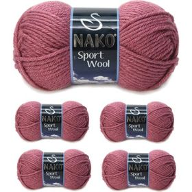 Nako Sport Wool 327 Gül Kurusu 5 Adet El Örgü İpi