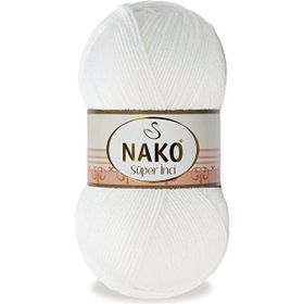 Nako Süper İnci 208 Beyaz 5 Adet Örgü İpi