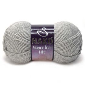 Nako Süper İnci Color Hit 195 Light Grey Melange Yünlü İplik