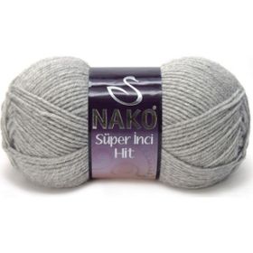 Nako Süper İnci Color Hit 195 Light Grey Melange Yünlü İplik
