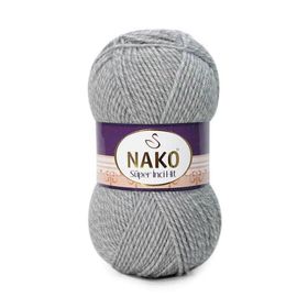 Nako Süper İnci Hit 21382 Gri - Krem Muline Örgü İpi