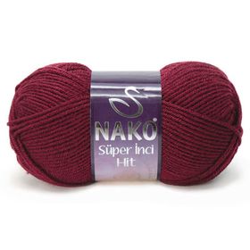 Nako Süper İnci Hit Color 999 Claret Red Yünlü İplik