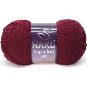 Nako Süper İnci Hit Color 999 Claret Red Yünlü İplik