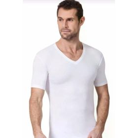 Namaldi 182 Likralı V Yaka Yarım Kollu 6'lı Beyaz Erkek Atlet